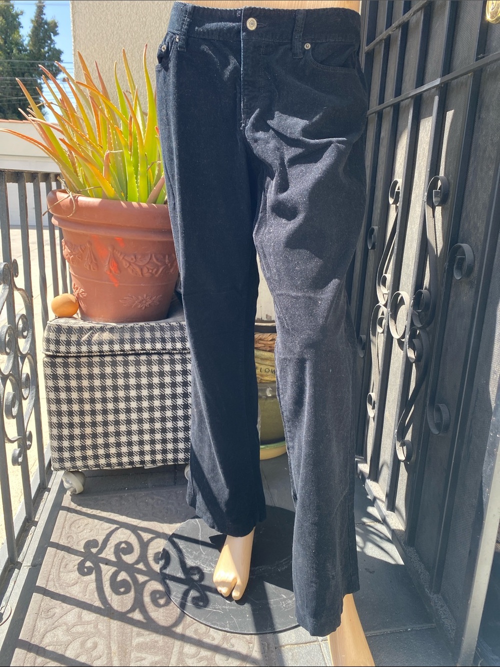 LOFT Black Curvy Boot Corduroy Pants